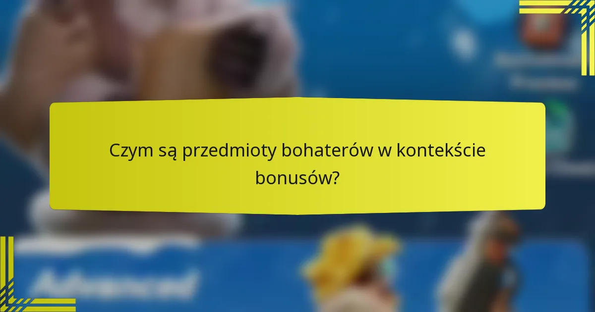 Czym są przedmioty bohaterów w kontekście bonusów?