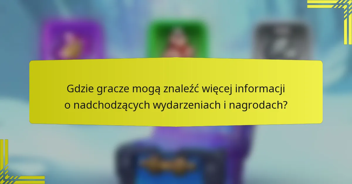 Gdzie gracze mogą znaleźć więcej informacji o nadchodzących wydarzeniach i nagrodach?