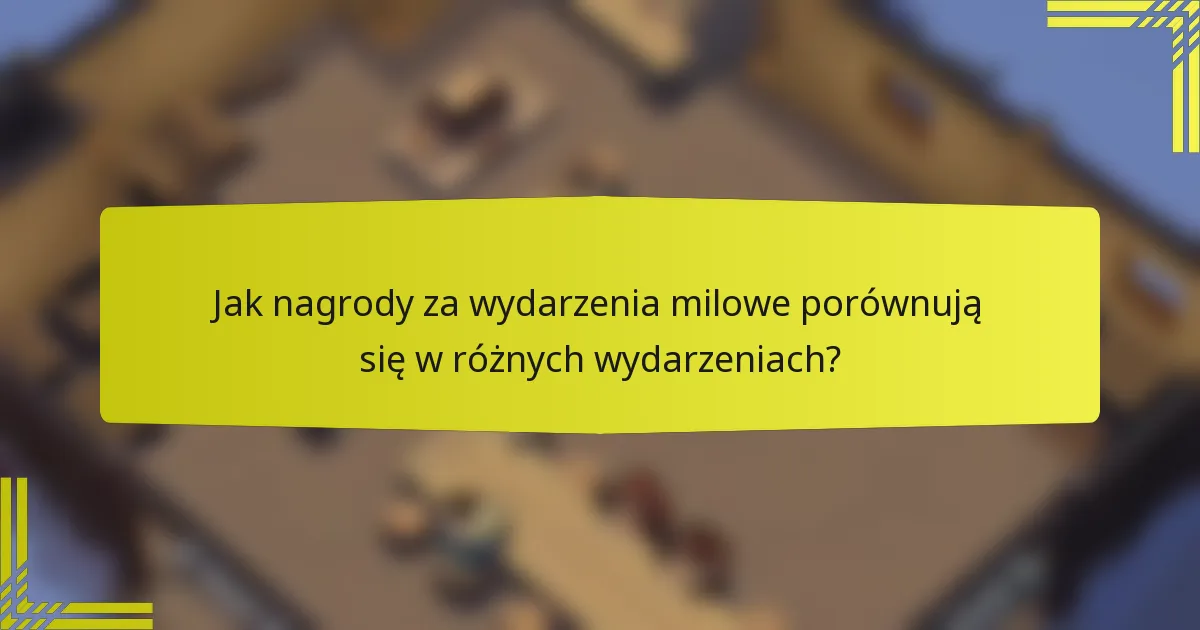Jak nagrody za wydarzenia milowe porównują się w różnych wydarzeniach?