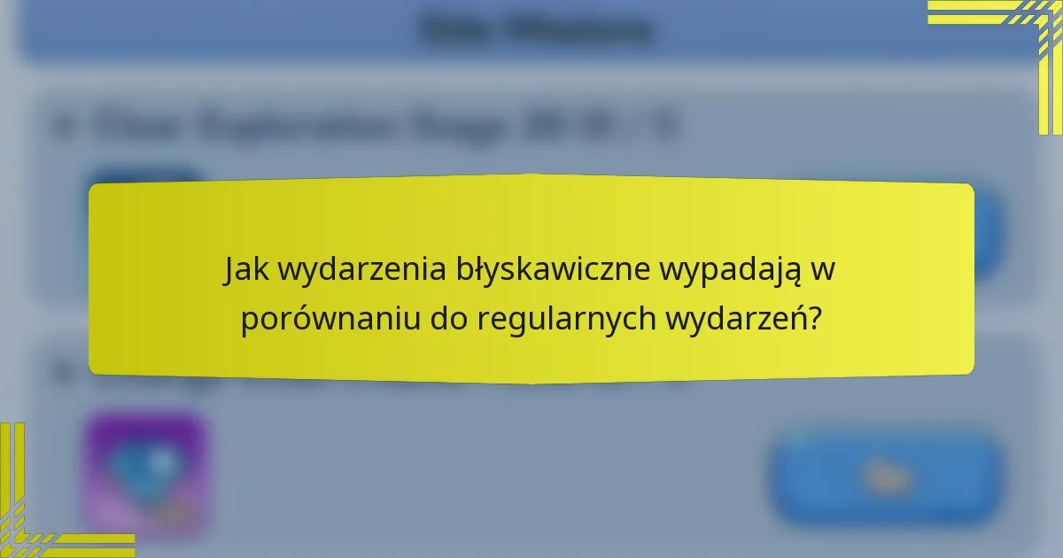 Jak wydarzenia błyskawiczne wypadają w porównaniu do regularnych wydarzeń?
